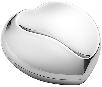 Georg Jensen Herzförmige Schachtel in Silber - Hochglanzpolierter Edelstahl Schmuckorganisator - Elegant Charmant Geschenk Ring Lagerung - Groß