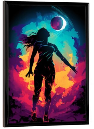 artboxONE Poster mit schwarzem Rahmen 18x13 cm Sport Volleyball Colorful 4 (matart) - Bild Volleyball Spieler Sport