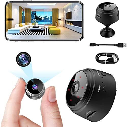 Telecamera Spia, 1080P HD Telecamera Nascosta Wifi Senza Fili Microcamera per Casa Lunga Durata Batteria Mini Videocamera Sorveglianza Interno con Visione Notturna Rilevamento di Movimento