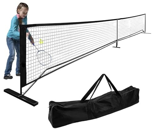 Red de tenis al aire libre de 22 pies – Red de tenis portátil | Red de entrenamiento de tenis extraíble | Red de tenis para callejón de 9,5 kg con bolsa de transporte | Red de tenis de nylon para