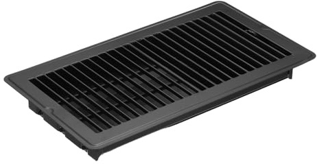 PATIKIL 12 X 6 Pulgadas Rejilla de Suelo, 1 Pieza Cubierta de Ventilación de Aire Resistente de Acero Ajustable Decorativa Rejillas de Suelo Fáciles de Ajustar, Negro