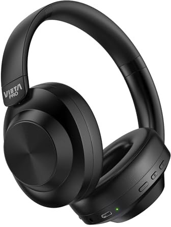 Vieta Pro Cascos Cancelación de Ruido con micrófono. Auriculares Diadema Bluetooth con batería de hasta 50h, Gaming Mode, Dual Pairing, Estéreo. Cascos Plegables con Carga USBC. Headphones Way 5