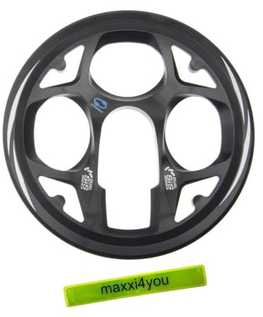 maxxi4you Shimano Kettenschutzring für FC-M311 Kunststoff Schwarz 48 Zähne inkl Reflexband