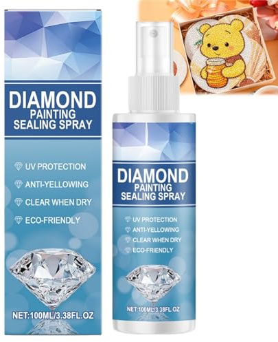 150ml Diamond Painting Versiegelung Spray,Versiegelung für Diamantmalerei,Langlebig Fest, Transparent und Spurlos, Staubdicht,Bewahrt Strahlenden Glanz,Schutz Versiegelung für Diamont Painting