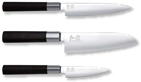 Kai Set de Couteaux, Bambou, Noir, 15 x 5 x 3 cm, de 3 unités