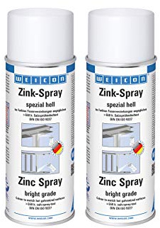 WEICON Zink-Spray spezial hell, frische Feuerverzinkung, 400 ml, 2er Set | Zinkspray, Kaltverzinkung, Korrosionsschutz, Ausbesserung verzinkter Oberflächen