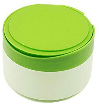 1 Stück Baby-After-Bath-Puderquaste, leer, nachfüllbarer Kunststoff, Babypuderbehälter, tragbarer Talkum-Puderbehälter mit Puderquaste und Sieb für Zuhause und Reisen (grün)