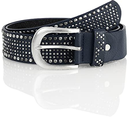irisaa Damen Gürtel Breiter Nietengürtel im Vintage-Look, Jeansgürtel