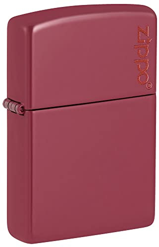 Zippo Sturmfeuerzeug - Red Brick mit Logo - Nachfüllbar - Wiederverwendbar - Windfestes Design - Geschenkbox - Made in USA