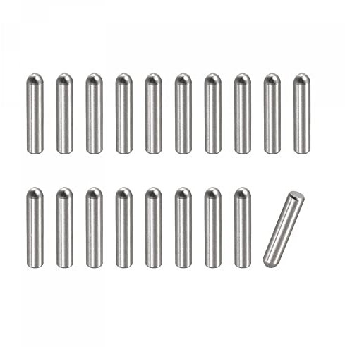 sourcing map Tasselli da 2 x 10 mm, 50 pezzi in acciaio inox 304 a testa tonda piatta smussata, perni per letto a castello e mensole, elementi di fissaggio