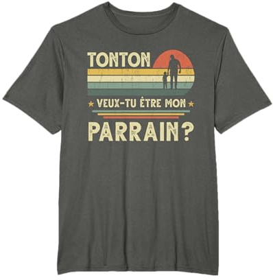Tonton Veux-tu être Mon Parrain Cadeau Demande Futur Parrain T-Shirt