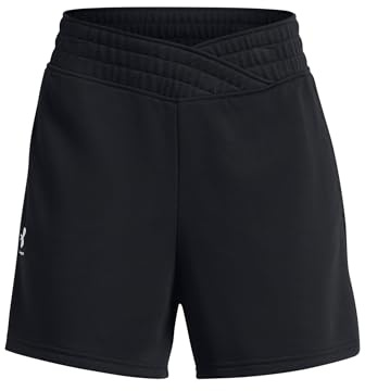 Under Armour UA Rival Terry Shorts deportivos para mujer, cómodos pantalones cortos deportivos para calentar o entrenar, color negro/blanco