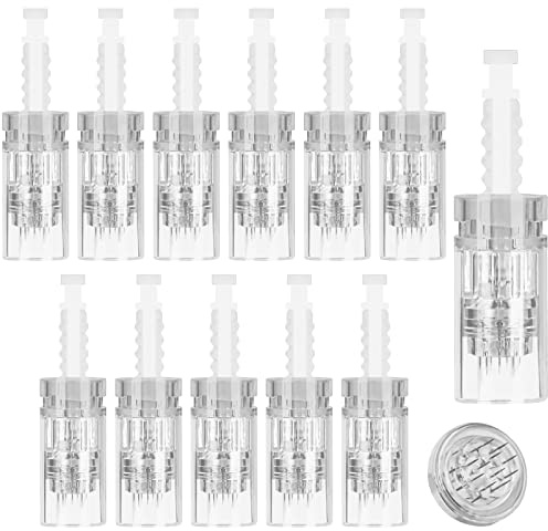 LOPHE 12 Pin Ersatz Nadeln Patrone,12 Stück Universalmodell Ersatznadeln Mikronadel Derma Pen, Microneedling Pen Nadelpatronen für Auto Micro Nadelroller Einstellbar Needling Pen (Bajonett)