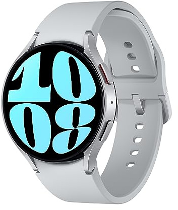Samsung Galaxy Watch6 Smartwatch, Gesundheitsfunktionen, Fitness Tracker, Bluetooth, 44 mm, Silber, Inkl. 36 Monate Herstellergarantie [Exklusiv bei Amazon]