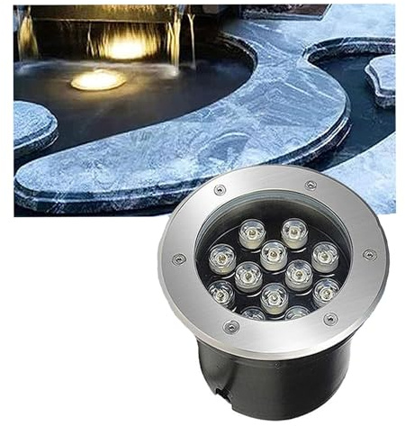 Lumière LED Submersible - Projecteur Sous-marin Étanche IP68, Spot Encastrable Exterieur, Projecteur LED Encastré Extérieur Basse Tension 24V, Projecteur De Terrasse Extérieur Encastré ( Color : Warm