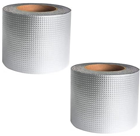 AOKWAWALIY 2st Alufolie Wasserdichtes Klebeband Dichtungsband Reparaturband Abdichten Wasserdichtes Band Reparaturband Für Leckagen Klebeband Reparieren Farbe Stahl Material Butylkautschuk