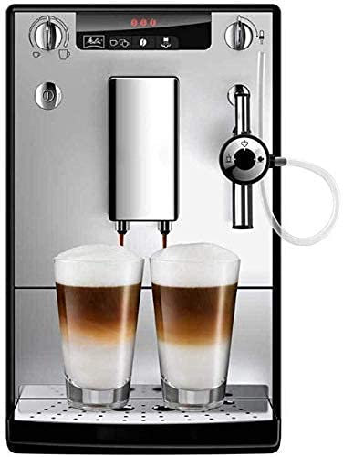 TEmkin Smart Coffee Machine, Home Automatic Pump Type Coffee Machine 2 In 1 Grinding Espresso Machine Milk Foam Maker (Black) (Silver)