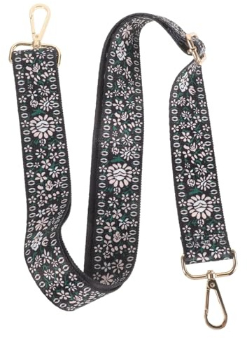 FUNOMOCYA Floral Pattern Banjo Strap Adjustable with Clips, Vintage Polyester Shoulder Belt for Mandolins and Banjos, Replacement Instrument Strap for Music Enthusiasts