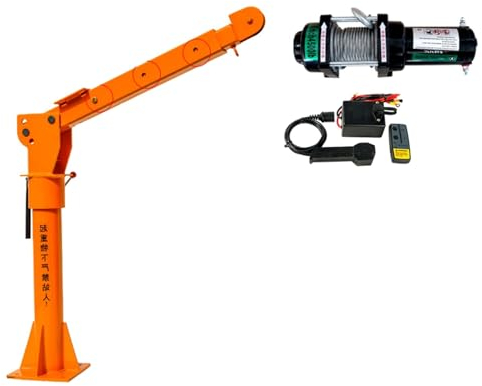 DDKYHU Handkurbel/elektrischer Kleinkran, fahrzeugmontierter Haushaltskran 12 V, 24 V, 220 V, LKW-montierter Hebelift YIJIAN (Farbe: 500 kg 24 V elektrische Winde) (800 kg 12 V B)
