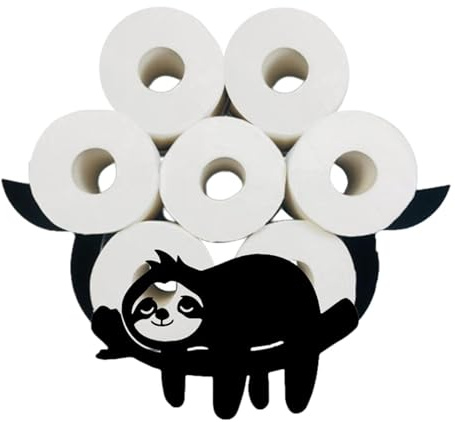 Aizuoni Toilettenpapier Aufbewahrung Zur Wandmontage?Lustiges Schaf Klorollenhalter Stehend, Schwarz Ersatzrollenhalter Toilettenpapier - Wandmontiertes Papierregal