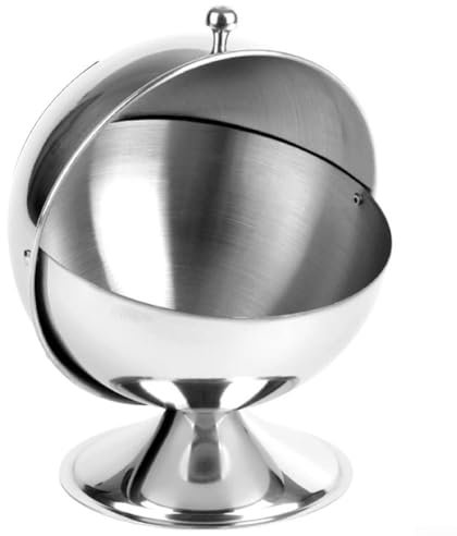 Azucarero de acero inoxidable, contenedor de sal en forma de globo para condimentos de especias con parte superior enrollable, para el hogar, cocina, sal azúcar
