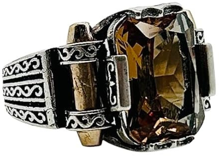 Siegelring 925 Sterling Silber Herrenring mit quadratischem Zultanit Farbwechsel Stein Edelstein Silberring Herren Ring Sterlingsilber Geschenkidee Geburtstag Vatertag mit Schachtel (64 (20,3 mm Ø))