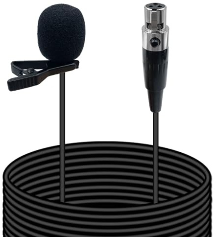 MICMXMO Lavalier-Mikrofon mit Revers, kompatibel mit AKG DPT 70, DPT 700, PT 45, PT 61, PT 80, PT 81,PT 470, PT200 kabellosem Sender, Unidirektional Kondensatormikrofon (Mini-XLR-Stecker TA3F)
