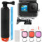 YnewL 60M/197FT 26PCS Unterwasser Wasserschutzgehäuse Set mit Tauchfiltern Schwimmender Griff, Kompatibel Go Pro Hero 13/12/11/10/9 Black Zubehör Tauchset, KameraTauchzubehörset
