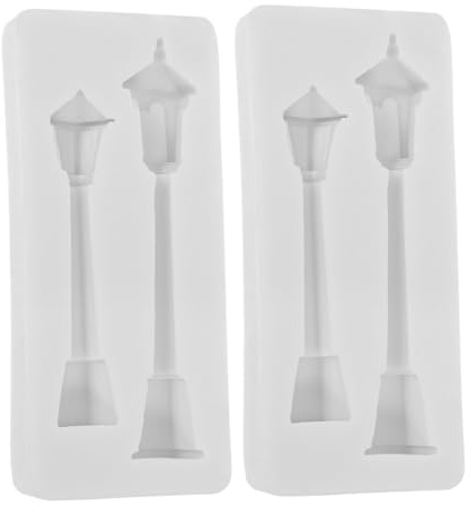 Tofficu Solide et Polyvalent Lot de 2 de Lampadaire Moules en Silicone Blanc pour Moules Bougies pour Projets Créatifs et Pâtisserie de Fête