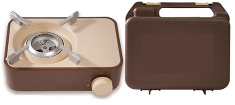 TRDEWR RéChaud De Camping Cuisinière À Gaz De Camping Mini Four Cassette Fournitures en Plein Air Portable Barbecue Pique-Nique Brûleur Petit Et Portable(Coffee)
