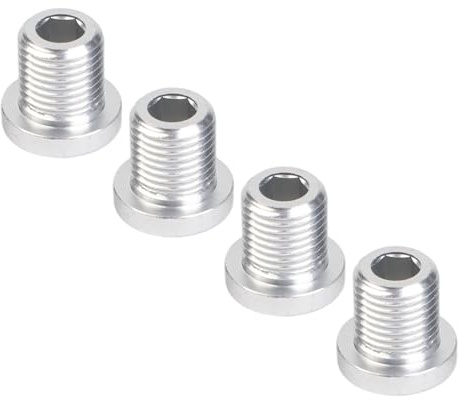 NiuLumea 4 Pcs M10 Bike Rear Derailleur Hanger Bolts Aluminium Alloy Tail Hook Screws, 13.8 mm Length Silver, Compatible with Most Bicycle Rear Derailleur Hangers and Chain Tensioners