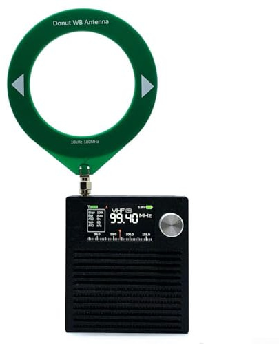 YobiLife MINI SI4732 per DSP Full-Band Radio Ricevitore per ATS MINI con ESP32-S3, schermo IPS regolabile da 1,9 pollici, circuito Hi-Z integrato e cuffie, batteria 3000mAh (anello verde)