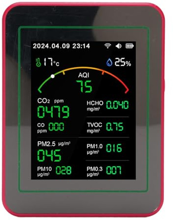 RASTKY Misuratore della qualità dell'Aria Interna Display WiFi Rilevatore Timer umidità Temperatura per Impiegato (#2)