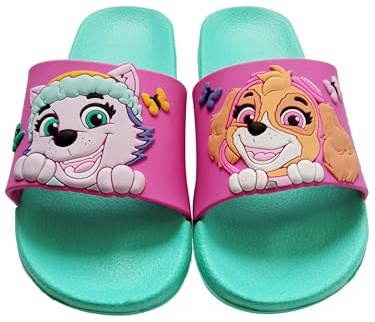 United Labels Paw Patrol Ciabatte da bagno per bambine – Skye e Everest – Ciabatte da bagno per bambini, antiscivolo, turchese/rosa, Turchese e rosa., 25/26 EU
