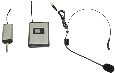 Bewinner Kabelloses Mikrofonsystem-Set mit Wiederaufladbarem Empfänger, 3-in-1-Headset, Lavalier-Ansteckmikrofon und Handmikrofon für Sprache, Hochzeit, Kirche, Fitness, Plug-and-Play