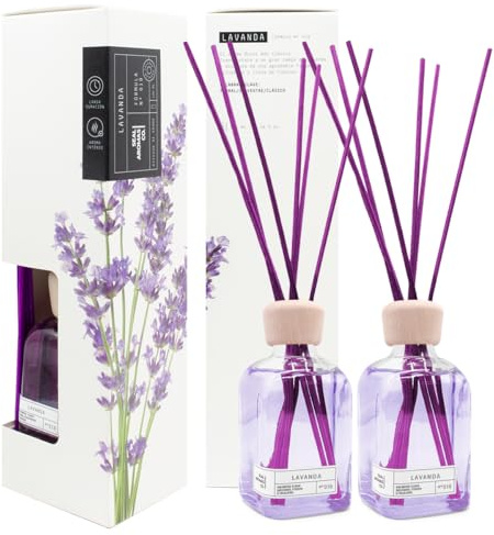 SEAL AROMAS - Mikado Essential Lavanda Fragancia Floral Fresca y Relajante con Varillas 100 ml Pack de 2 Unidades para Hogar y Oficina