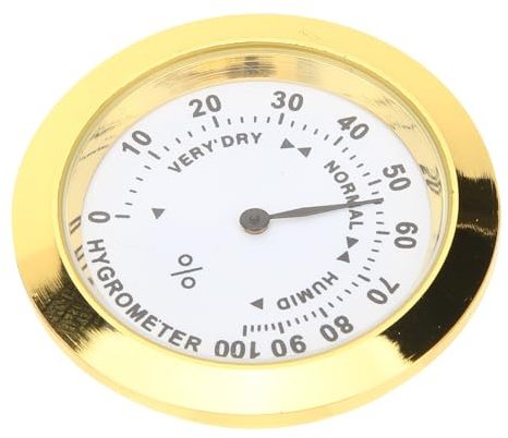 IMIKEYA Alloy Humidity Meter for Violin Cases and Musical Instruments, round Guitar Hygrometer Convenient Carry Design and Humidity Measurement, Light Weight and Elegant Golden Instrument