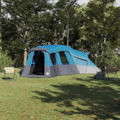 LoogCape Tienda de campaña familiar con techo de taft verde, x x, habitaciones, puertas, con puerto electrónico, para familia, camping, jardín, personas