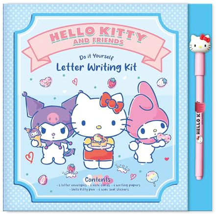 Lisciani - Hello Kitty and Friends – Set De Papelería para Niñas A Partir De 6 Años – Incluye Sobres, Tarjetas, Hojas De Carta, Pegatinas Y Bolígrafo – Juego Creativo De Escritura Y Regalo Infantil