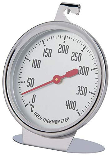 Termómetro de Horno Con Dial de Pie, Termómetro de Cocina de Calibre Grande de Acero Inoxidable Pantalla de Medición Fahrenheit y Celsius 0-400 Grados