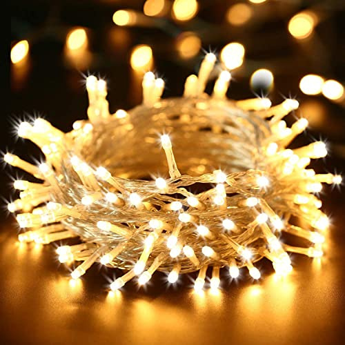 BrizLabs Luces de Navidad Exterior 15m 100 LED Cadena de Luces, Impermeable 8 Modos LED Luz Cadena Ligera Decoración para Interior Arboles de Navidad Jardín Boda Fiesta