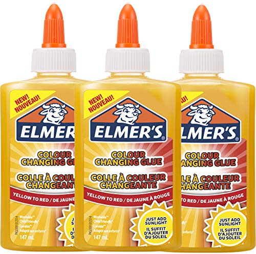 Elmer's PVA-Kleber mit Farbwechsel | auswaschbar | gelb zu rot | 147 ml | 3 Stück