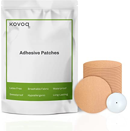 Kovoq Freestyle Libre 2 Sensor Covers,25 pcs Waterproof Adhesive Patches & 1 pcs Reusable Hardshell Cover,Libre 2 Sensor Covers,Breathable CGM Sensor Patch,1-Hand Patche/Remove (Tan)