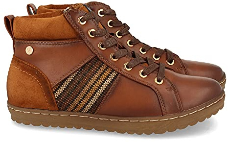 Zapatilla Abotinada para Mujer, Comodas, Estampado Lateral, y Cierre de Cordones, Otono Invierno 2021