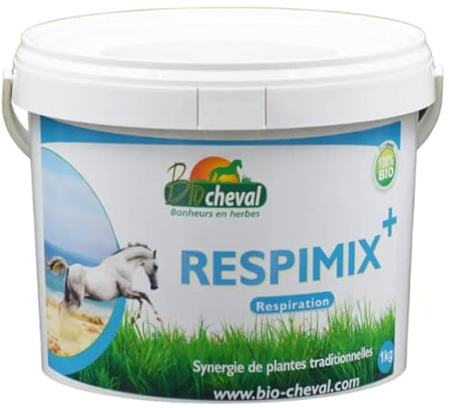 Respimix - Aliment complémentaire équin - 100% Bio - Confort Respiratoire - Mélange d'herbes séchées - Cheval, Poney, âne