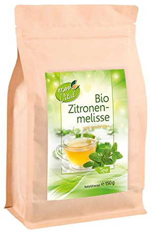 KOPP Vital Bio-Zitronenmelisse Tee, 150 g, zitronig-minziger Note | Premium-Bio-Tee, kontrolliert biologischer Anbau