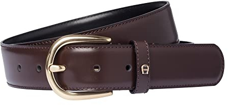 Aigner Gürtel Basic mit S-Schließe gold, 126347 dunkelbraun 80 cm