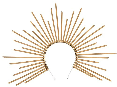 Lezevn Mary Crown Stirnband Kronen Spiked Griechisches Stirnband Zip Tie Spikes Halo Crown Göttin Kopfschmuck Kopfschmuck für Halloween Cosplay Kostüm Party Zubehör