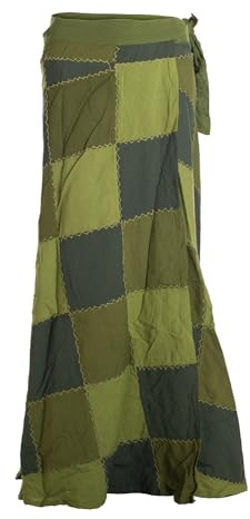 Vishes - Alternative Bekleidung - Langer Damen Patchwork-Rock Wickel-Rock Wickel-Kleid Karos