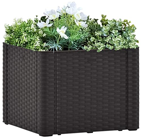 TEKEET Césped & Jardín - Cama elevada con sistema de riego automático, color antracita, 43 x 43 x 33 cm, para hogar y jardín